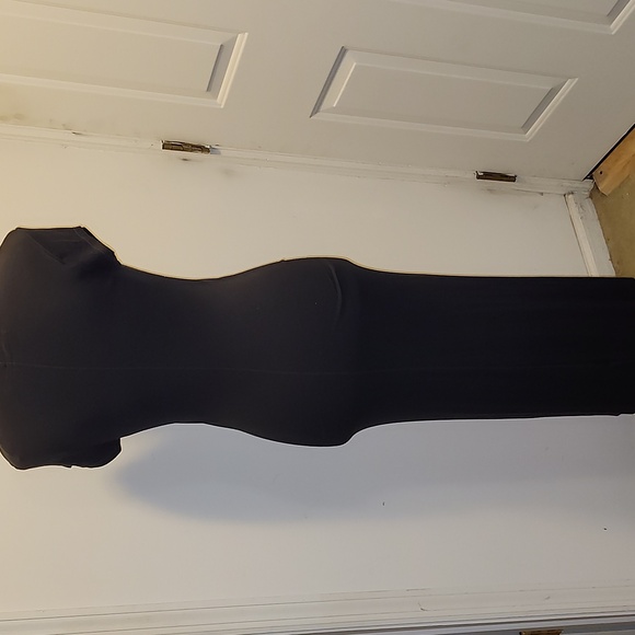 Enzo Costa ribbed cap sleeve midi dress Black Strechy Viscose & Silk Soft Medium - Picture 6 of 10